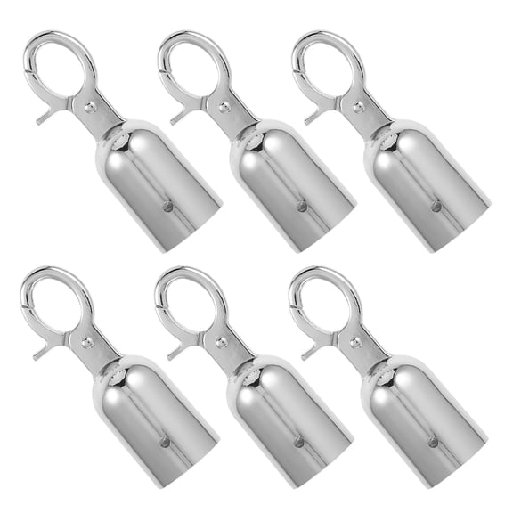 WEUVEB Stainless Steel Cord Locks with Rope End Caps and Secure Snap Hooks, 6 Pieces for Outdoor and Craft Use