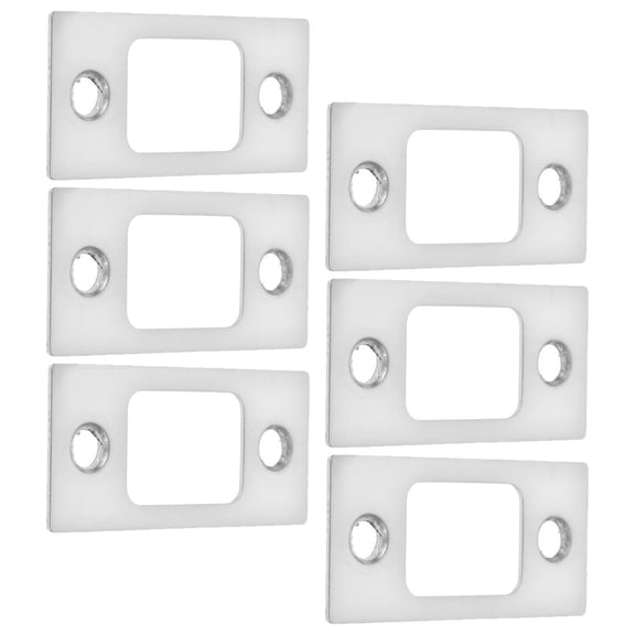 WEUVEB 6Pcs Steel Door Strike Plate Filler for Sliding Storm Screen Doors Plated Silver
