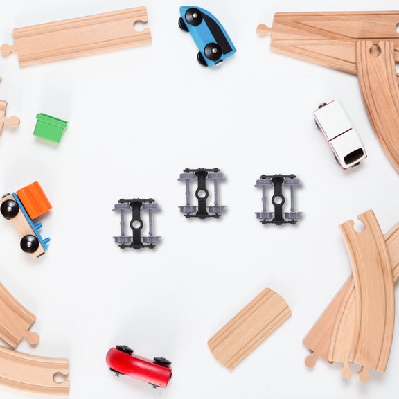 WEUVEB Model Train Plastic Wheels Building Kit Black 6pcs Stable Performance