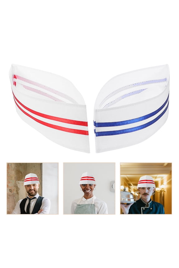 6-Pack Unisex Chef Hats in Assorted Colors, Elastic Kitchen Caps, Polyester Cooking Headwear for Restaurant and Home Use