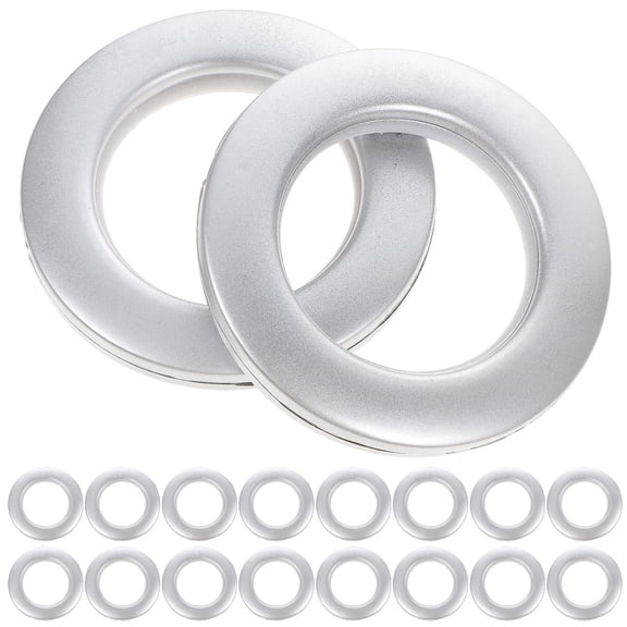WEUVEB 75Pcs Plated Silver Curtain Eyelet Rings Lightweight Plastic Grommets for Drapery Hanging