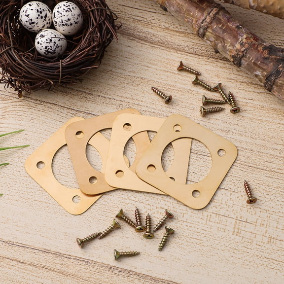WEUVEB 8Pcs Copper Golden Birdhouse Guard Metal House Protector Safe Hole Cover