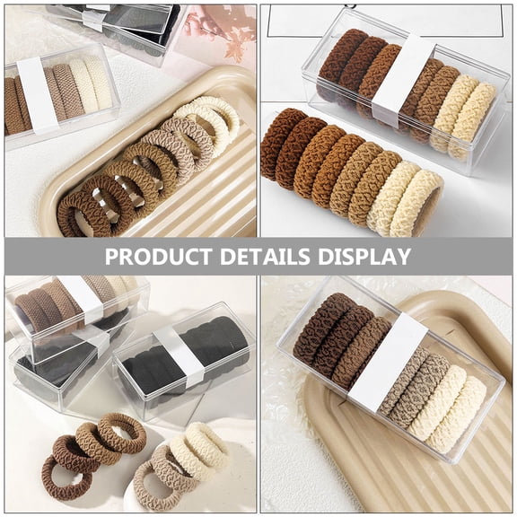 WEUVEB 8 Pcs Thick Hair Bands Plastic Hair Ties Girls Hairstyle