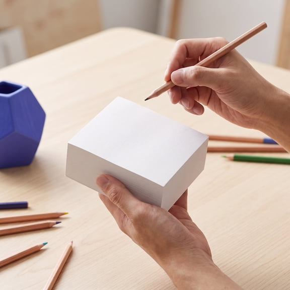 WEUVEB 800Pcs White Square Memo Pad Nonsticky Non Adhesive Note Paper Cube for Office and Home Use