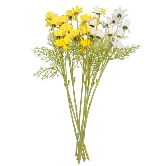 WEUVEB Yellow Daisy Artificial Flowers Bouquet, 8 Pieces Floral Arrangement for Party Decoration and Home Decor