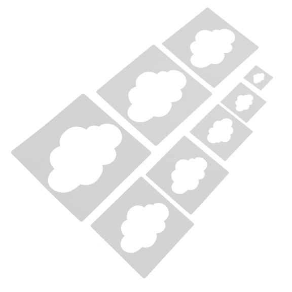 WEUVEB 8Pcs Versatile Cloud Shape Stencils for Painting and Decorating Walls Wood Fabric
