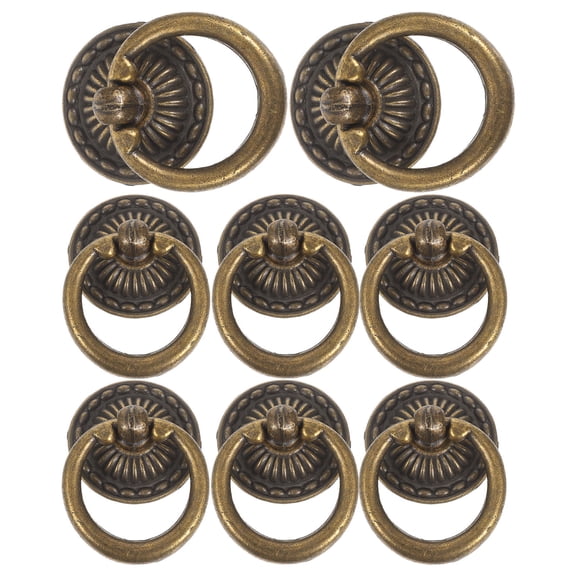 WEUVEB Antique Copper Drawer Pulls Light Brown Zinc Alloy for Home 8Pcs