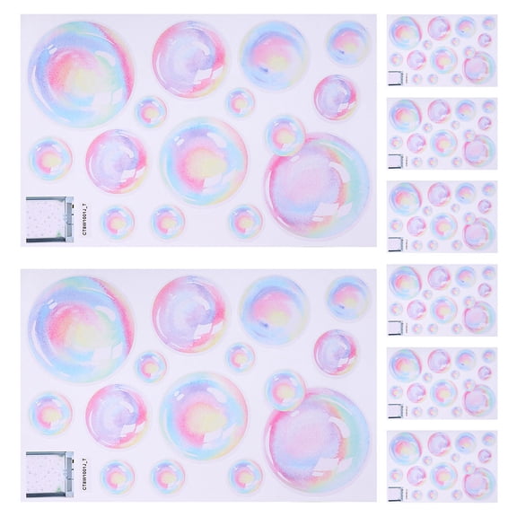 WEUVEB 8Pcs Ocean Bubble Decoration Peel and Stick Wall Decals for Bathtub