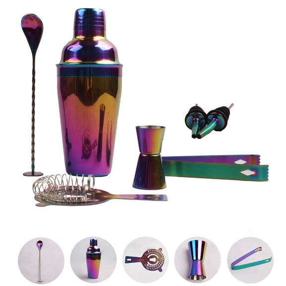 WEUVEB 8Pcs Drink Mixer Kit Stainless Steel Food Grade Cocktail Tools Set for Bar Pub Hotel