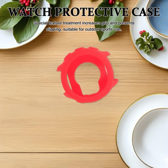 WEUVEB 8Pcs Red Silicone Watch Screen Protector Case Full Cover Bumper for Daily Scratch Proof