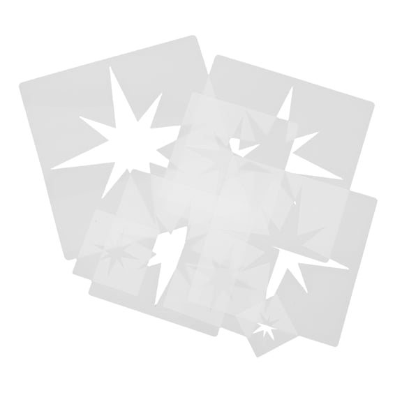 WEUVEB 8Pcs Precision Cut Star Stencils for DIY Painting and Home Decoration