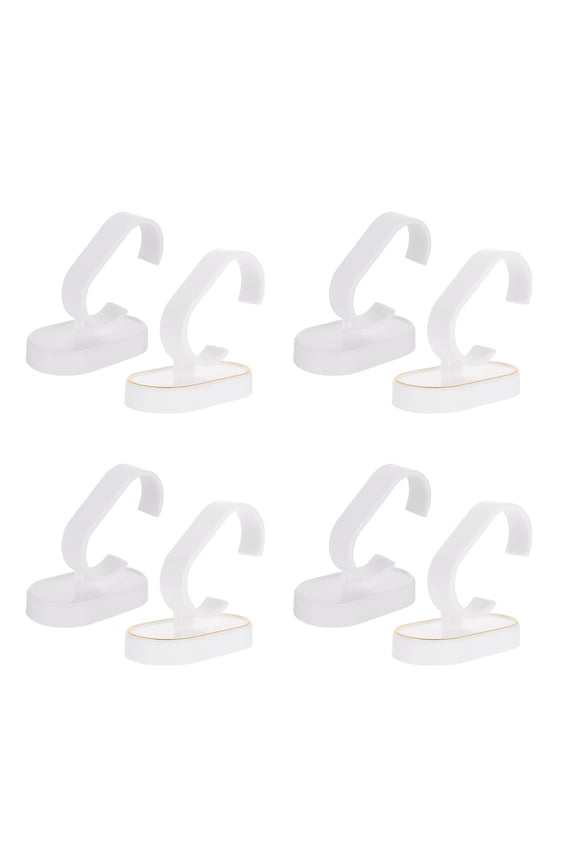 8Pcs Tabletop White Watch Display Stands for Organizing and Displaying Watches