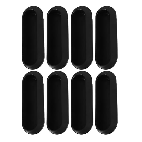 WEUVEB Black Plastic Recessed Cabinet Handles, Smooth Grip, Versatile Use for Recliner, Set of 8 Pieces