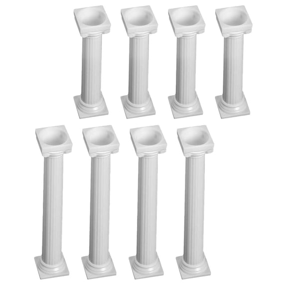 WEUVEB 8Pcs White Cake Support Poles Versatile Tiered Cake Pillars for Events