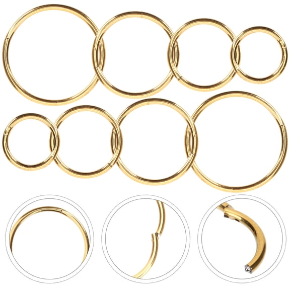 WEUVEB 8Pcs Nose Hoops Set - Stylish Metal Nose for Everyday Wear and Comfortable Fit