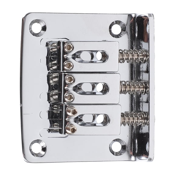 WEUVEB Acoustic Guitar Accessories 1Set Metal Silver Bridge For Box Guitar With Wrench 50X42X14In