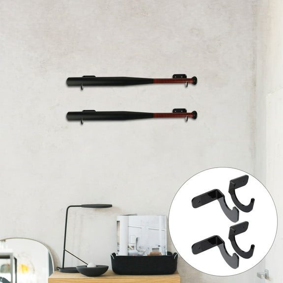 WEUVEB 2-Pack Baseball Bat Display Stand Acrylic Wall Mount Holder Black Storage Rack