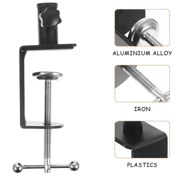 WEUVEB Adjustable Aluminum Alloy Table Mount Clamp for Home with Heavy Duty Black Metal Design