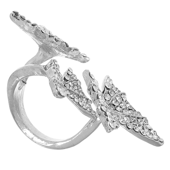 WEUVEB Vintage Open Ring for Women Butterfly Ring Exaggerated Shape Alloy Casual Outings