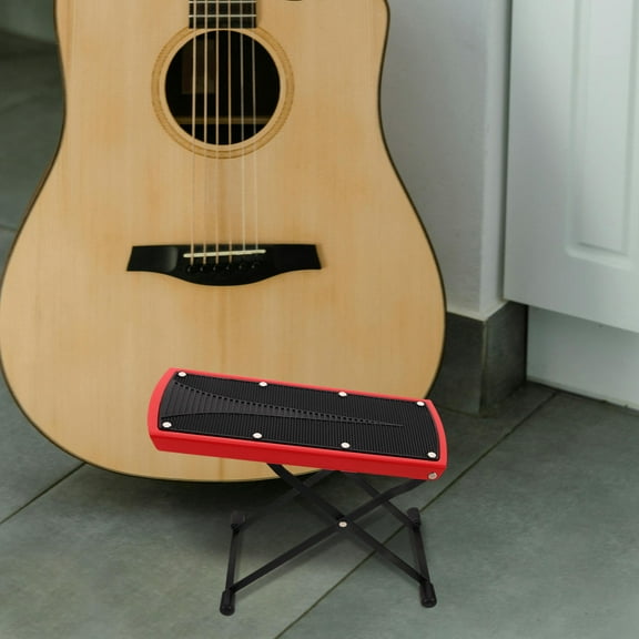 WEUVEB Height Adjustable Footstool Guitar Footstool Iron Plastic Multi Classical Design 1Set