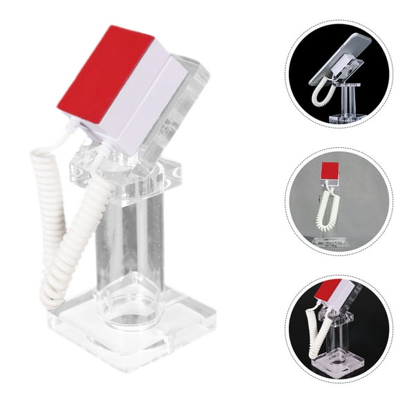 WEUVEB Anti Theft Phone Case Stand with Transparent Acrylic Rotatable Display for Secure Desktop Use