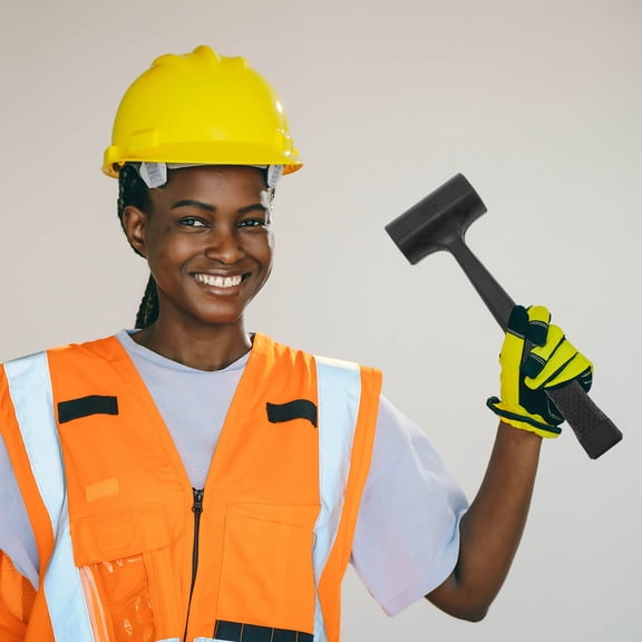 WEUVEB 2-Pack Non- Rubber Hammer with Steel and Comfortable Grip, Black, Home and Tool Set