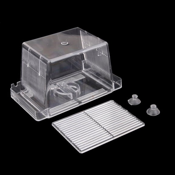 WEUVEB Self Floating Transparent Fish Breeding Box with Suction Cup