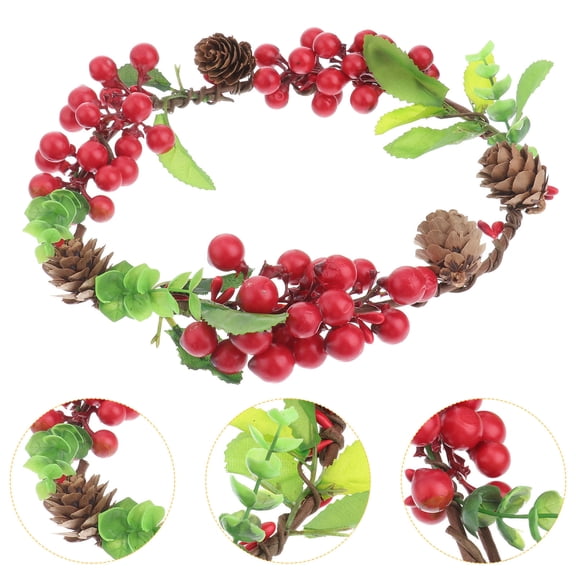 WEUVEB Floral Wreath Headband Red Plastic 1Pcs Hair Accessory