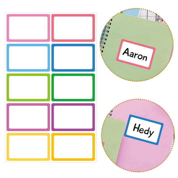 WEUVEB Assorted Color Name Tag Labels with Thick Paper for Easy Writing and Transport Use