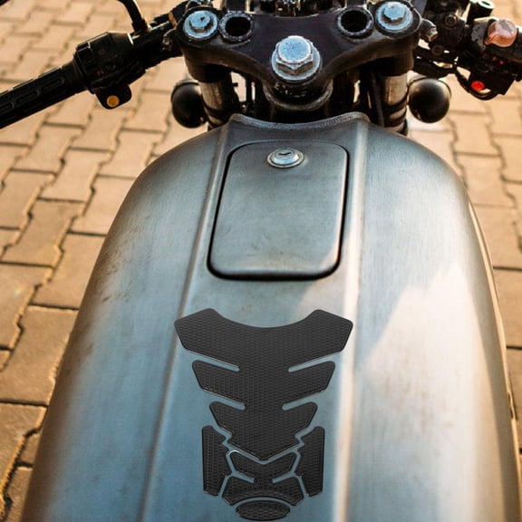 WEUVEB Motorcycle Gas Tank Cover Decal Easy Install Black Carbon Fiber