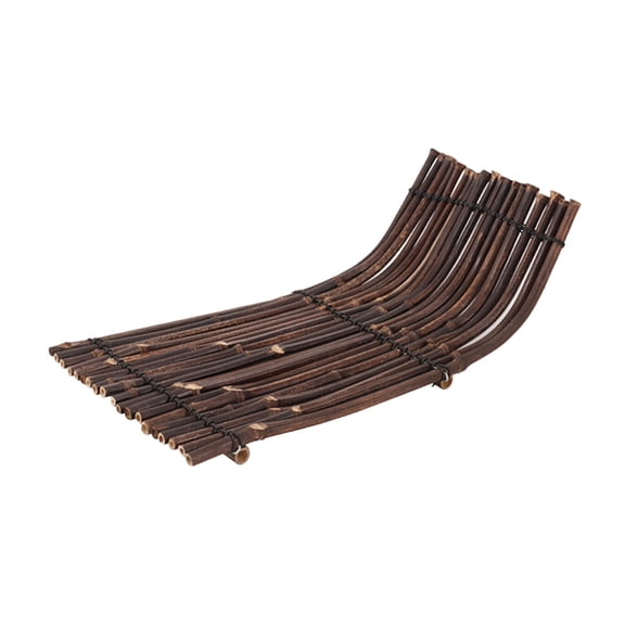 WEUVEB Bamboo Creative Cup Mat Dark Brown Rectangular Serving Tray for Home Decor Weddings 1Set 14.6x7.1x0.8in