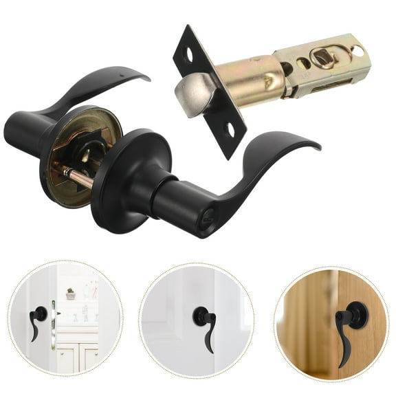 WEUVEB Bathroom Door Knob Black Matte Door Knobs Stainless Steel Modern 1Pcs