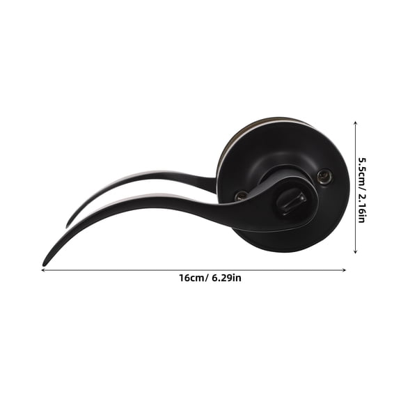 WEUVEB Black Matte Bathroom Door Knob, Modern Stainless Steel Finish, Single Piece Door Handle