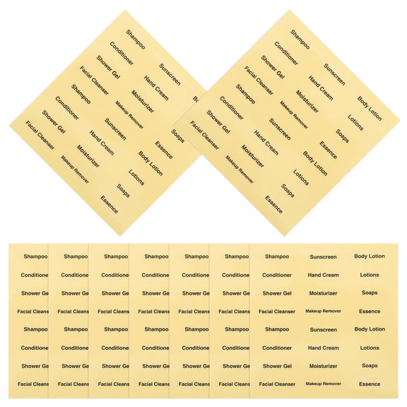 WEUVEB Bathroom Labels Stickers in Light Yellow for Easy Identification and Organization of Toiletries