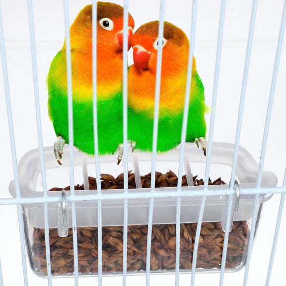 WEUVEB Practical Transparent Bird Food Container for Indoor Cage Feeding and Storage Use