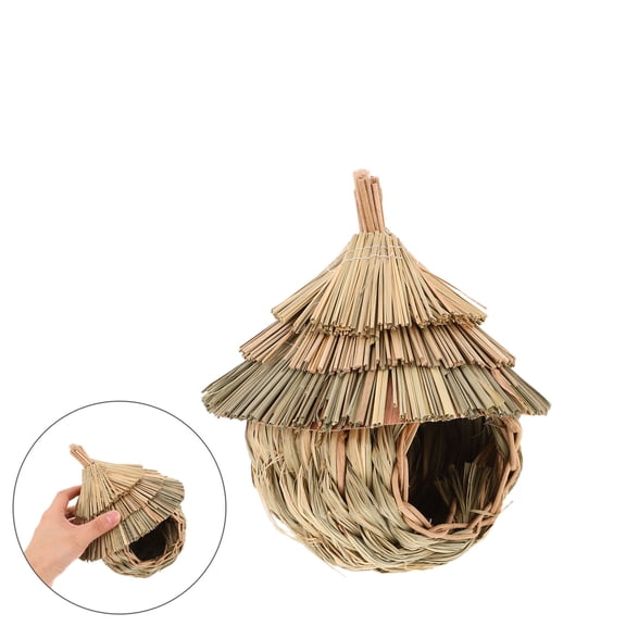 WEUVEB Bird Cage for Outdoor Space Handcrafted Grass Design Rustic Style 1Set