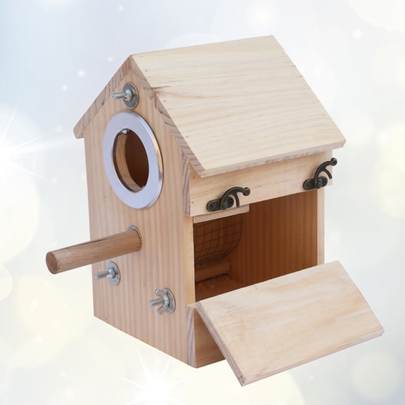 WEUVEB Birds Breeding Wood Nest Khaki For Bird Nest 1Set