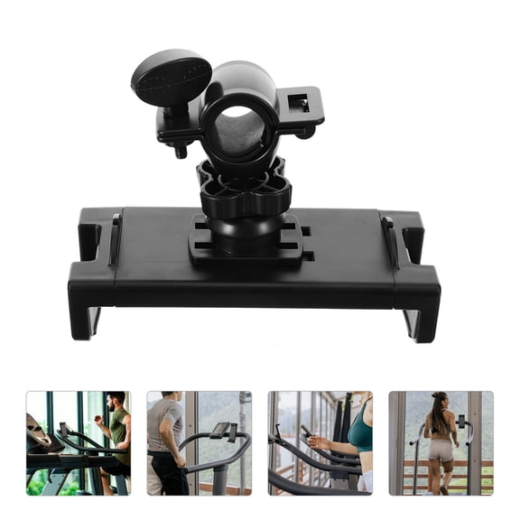 WEUVEB Black Adjustable Phone Mount Bracket for Exercise Bike and Treadmill with Sturdy Support
