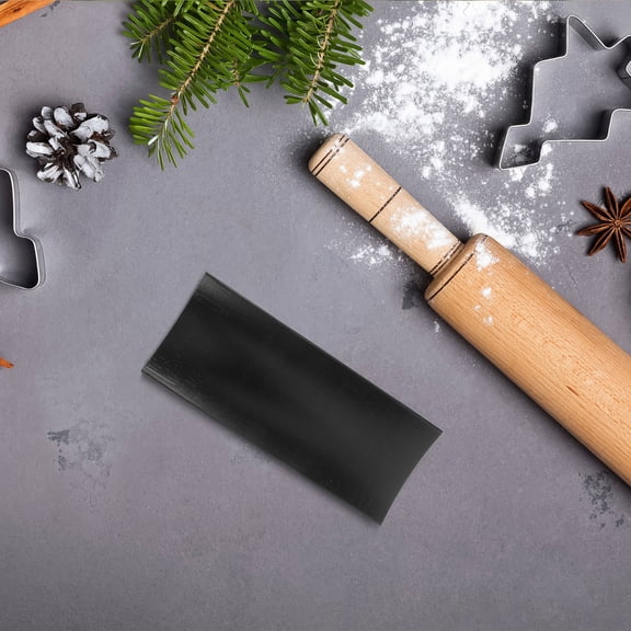 WEUVEB Black Bamboo Rolling Pin Rack for Dough Roller Storage and Kitchen Counter Organization