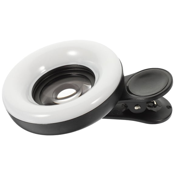 WEUVEB Phone Macro Lens with LED Light - Black, Easy Install, High-Definition Detail, Adjustable Brightness