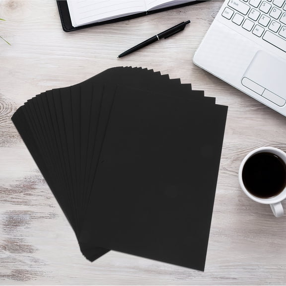WEUVEB Black Craft Cardstock Paper Smooth Thick Material for Drawing and Card Making