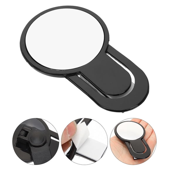 WEUVEB Black Office Desk Mirror Clip on Monitor Mirror for Computer Use Lightweight Design