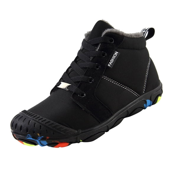 WEUVEB Black Snowshoes with Interior and Hardened Rubber Sole for Winter Wear