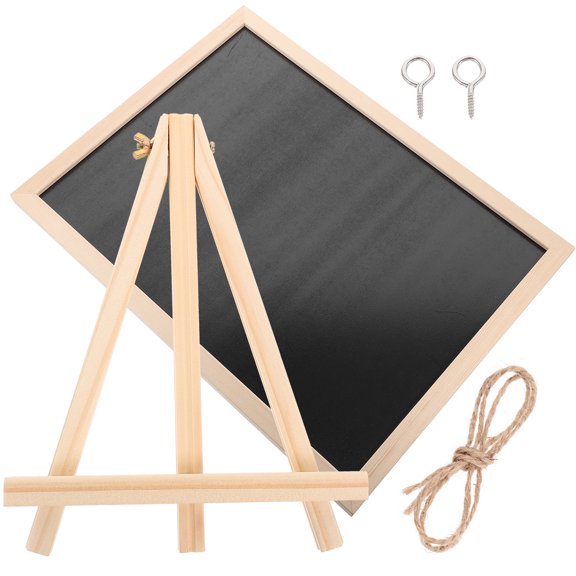 WEUVEB Black Wood Cork Message Board Decorative Memo Notice Board for Desk
