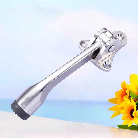 WEUVEB Block Door Stopper 1Pcs Silver Metal with Use for All Floor Surfaces Indoor