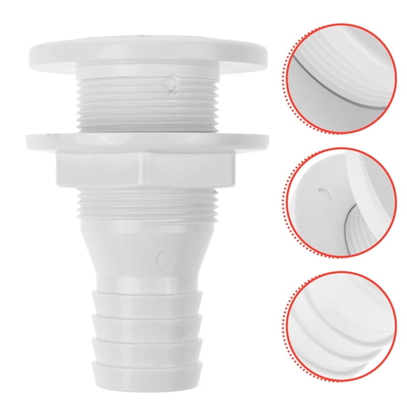 WEUVEB Boat Scupper Nylon Boat Kayak Drain Plug White ABS Plastic 1Pcs