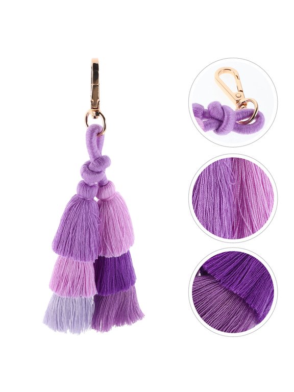 Bohemian Tassel Keychain Bag Charm Fringe Cotton Thread 1Pcs For Backpack