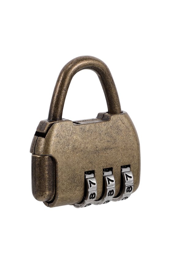 Retro Combination Lock, Golden Zinc Alloy Travel Luggage Lock, Secure and for Suitcases and Bags