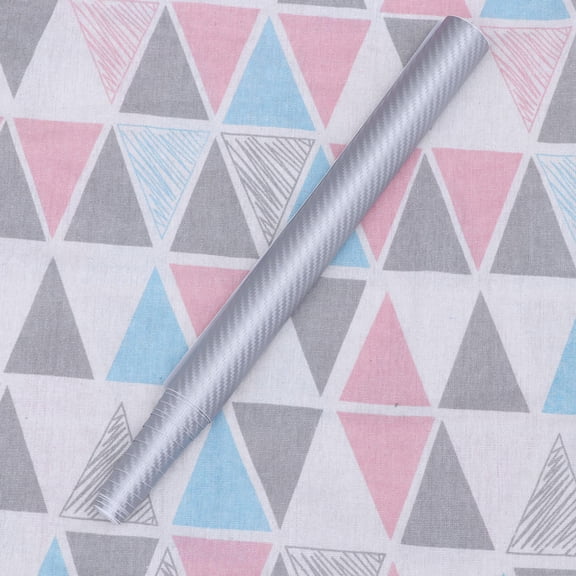 WEUVEB Car Stick On Decals Made of Silver Carbon Fiber PVC 1Pack