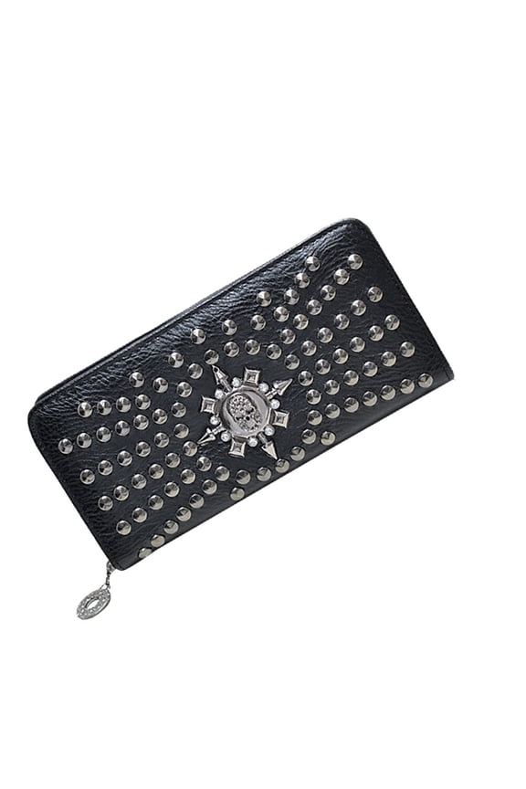 Mens Skull Wallet PU Black 1Pcs